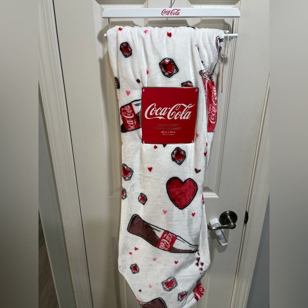 Coca Cola Throw Blanket - Heart and Bottle Design